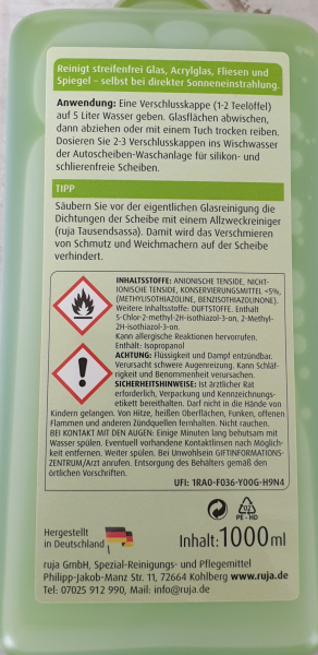 Glasreiniger Ruja 1Ltr.