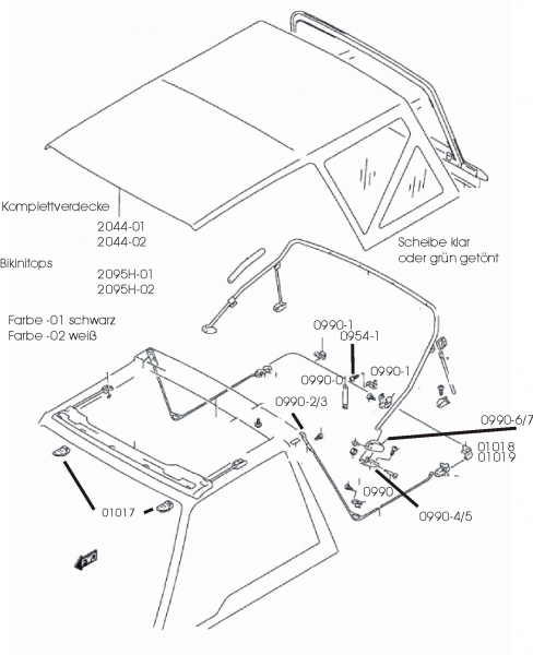 Halter Verdeck Vitara links